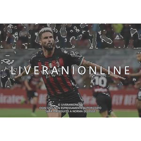 Olivier Giroud (Milan) esulta dopo il gol dell\'1 a 1 Milan vs Napoli Milano 18-09-2022 Stadio Giuseppe Meazza - San Siro Campionato Serie A TIM - 6a giornata foto Roberto Garavaglia/ag. Aldo Liverani sas