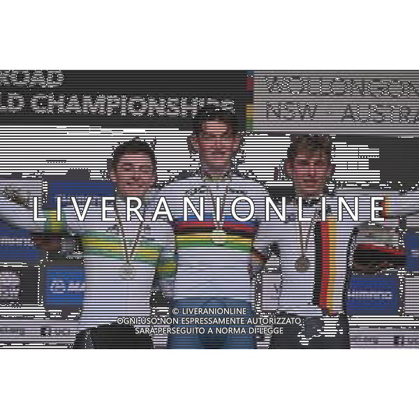 20-09-2022 World Championships Junior Man Cronometro; 2022, Great Britain; 2022, Australia; 2022, Germany; Tarling, Joshua; Mckenzie, Hamish; Herzog, Emil; Wollongong; ©SIROTTI/AGENZIA ALDO LIVERANI SAS