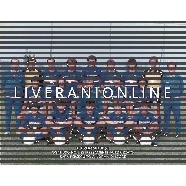 FORMAZIONE SQUADRA UNIONE CALCIO SAMPDORIA CAMPIONATO SERIE A 1984 -1985 AG ALDO LIVERANI SAS