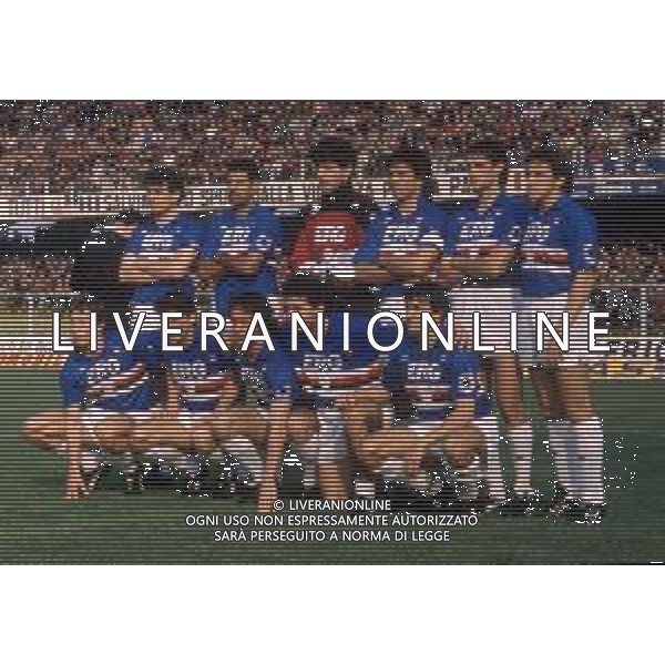 FORMAZIONE SQUADRA UNIONE CALCIO SAMPDORIA CAMPIONATO SERIE A 1988 -1989 AG ALDO LIVERANI SAS
