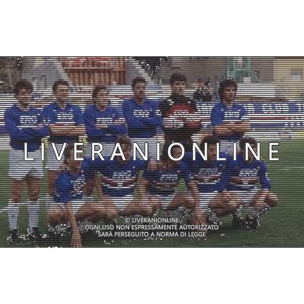 FORMAZIONE SQUADRA UNIONE CALCIO SAMPDORIA CAMPIONATO SERIE A 1988 -1989 AG ALDO LIVERANI SAS