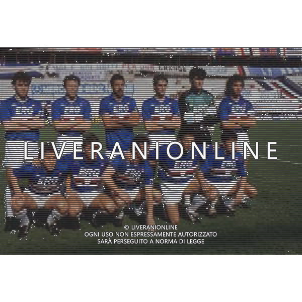FORMAZIONE SQUADRA UNIONE CALCIO SAMPDORIA CAMPIONATO SERIE A 1988 -1989 AG ALDO LIVERANI SAS