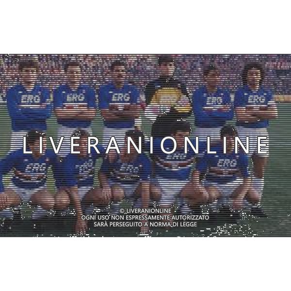 FORMAZIONE SQUADRA UNIONE CALCIO SAMPDORIA CAMPIONATO SERIE A 1988 -1989 AG ALDO LIVERANI SAS