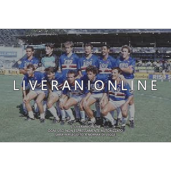 FORMAZIONE SQUADRA UNIONE CALCIO SAMPDORIA CAMPIONATO SERIE A 1989 -1990 AG ALDO LIVERANI SAS