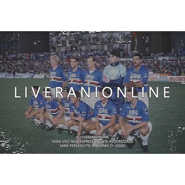 FORMAZIONE SQUADRA UNIONE CALCIO SAMPDORIA CAMPIONATO SERIE A 1990 -1991 AG ALDO LIVERANI SAS