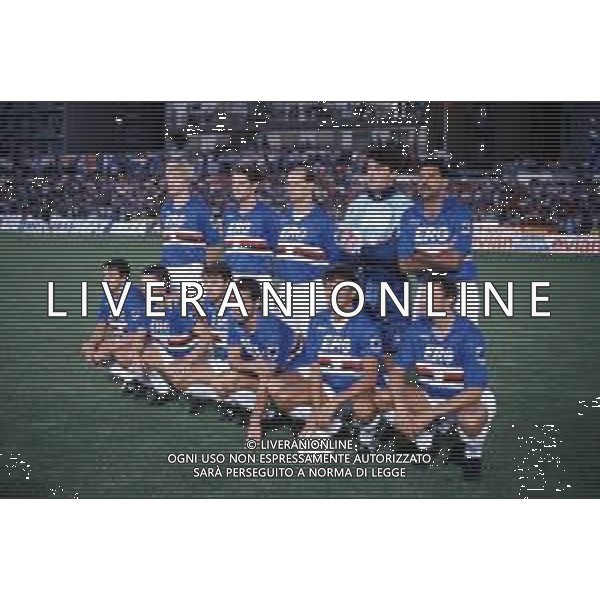FORMAZIONE SQUADRA UNIONE CALCIO SAMPDORIA CAMPIONATO SERIE A 1990 -1991 AG ALDO LIVERANI SAS