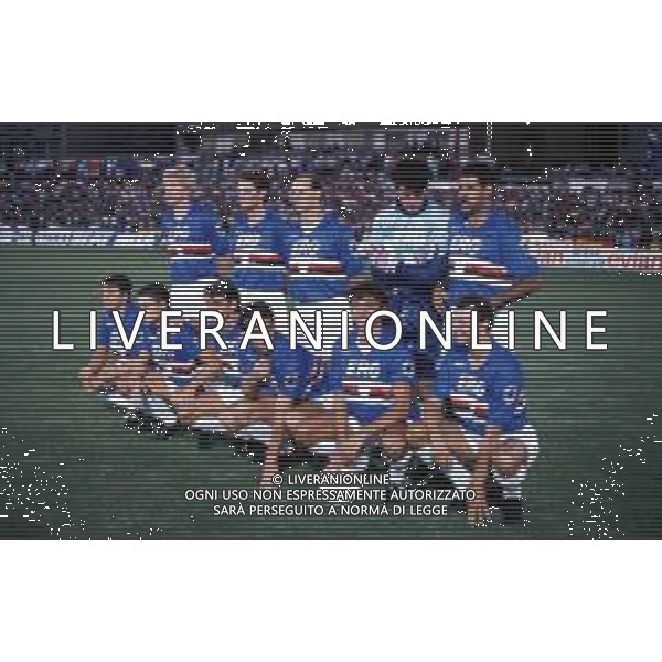FORMAZIONE SQUADRA UNIONE CALCIO SAMPDORIA CAMPIONATO SERIE A 1990 -1991 AG ALDO LIVERANI SAS