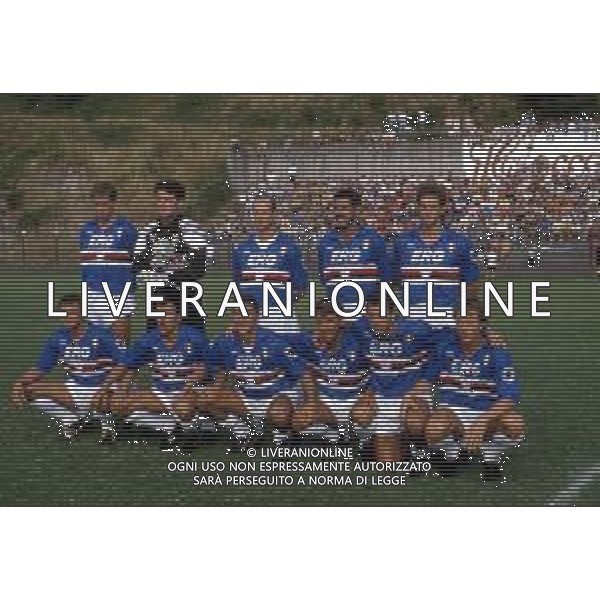 FORMAZIONE SQUADRA UNIONE CALCIO SAMPDORIA CAMPIONATO SERIE A 1991 -1992 AG ALDO LIVERANI SAS