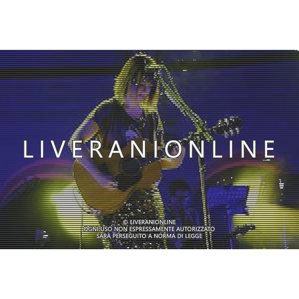 Mantua, Italy. 27th August 2022. The italian songwriter Carmen Consoli sings on stage during her live performs in Esedra Palazzo Te in Mantua, for her Volevo fare la rock-star tour 2022 ©Roberto Tommasini / Agenzia Aldo Liverani