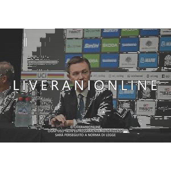 22-09-2022 Conferenza Stampa Mondiali Haute Savoie 2027; Lappartient, David; Wollongong; - Conferenza Stampa dell\'Uci per l\'assegnazione dei Mondiali di ciclismo del 2027 alla Francia, nella regione dell\'Alta Savoia. 22.09.2022 ©SIROTTI/AGENZIA ALDO LIVERANI SAS