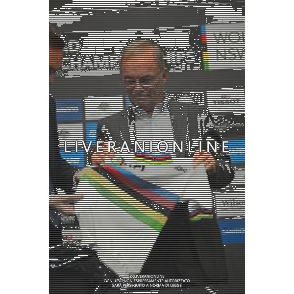 22-09-2022 Conferenza Stampa Mondiali Haute Savoie 2027; Hinault, Bernard; Wollongong; - Conferenza Stampa dell\'Uci per l\'assegnazione dei Mondiali di ciclismo del 2027 alla Francia, nella regione dell\'Alta Savoia. 22.09.2022 ©SIROTTI/AGENZIA ALDO LIVERANI SAS
