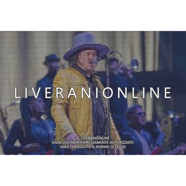 The italian songs writer Adelmo Fornaciari, as know with Zucchero pseudonym sings and songs on a stage during his first date of World Wide Tour at Arena di Verona in Verona, Italy, on 25th April 2022 ©Roberto Tommasini / Ag. Aldo Liverani Sas