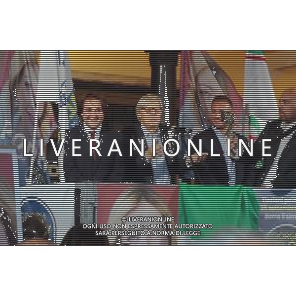 IMOLA 22 09 2022 CENTRO DESTRA CHIUSURA DELLA CAMPAGNA ELETTORALE CON VITTORIO SGARBI NELLA FOTO VITTORIO SGARBI NICHOLAS VACCHI FRATELLI D\'ITALIA E DANIELE MARCHETTI LEGA ©SANNA/AGENZIA ALDO LIVERANI SAS