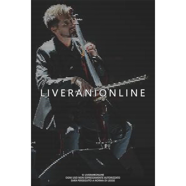 The two cellists Luka Sulic and Stjepan Hauser know by theirs stage name 2Cellos songs on a stage for the last time in their career during their World Tour at Arena di Verona in Verona, Italy, on 22 September 2022 ©Roberto Tommasini / Ag. Aldo Liverani Sas