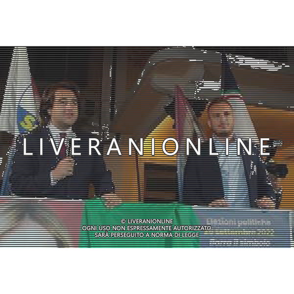 IMOLA 22 09 2022 CENTRO DESTRA CHIUSURA DELLA CAMPAGNA ELETTORALE NELLA FOTO NICHOLAS VACCHI FRATELLI D\'ITALIA E DANIELE MARCHETTI LEGA ©SANNA/AGENZIA ALDO LIVERANI SAS