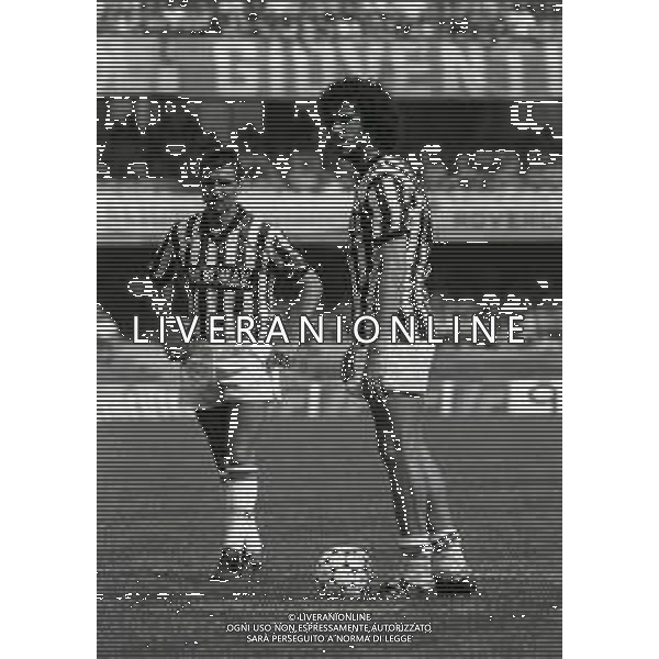 21-05-1989 VERONA CAMPIONATO DI CALCIO SERIE A VERONA-ASCOLI 0-1 NELLA FOTO WALTER CASAGRANDE E BRUNO GIORDANO AG ALDO LIVERANI SAS