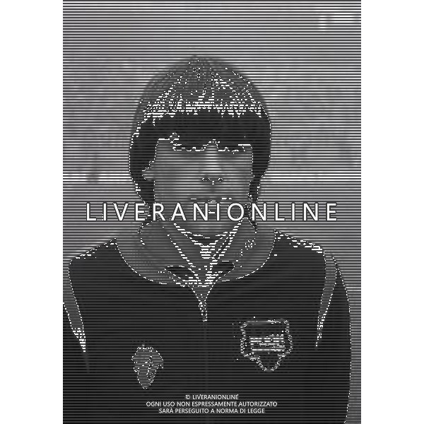 RETROSPETTIVA ALBERICO EVANI CALCIATORE NELLA FOTO ALBERICO EVANI CON LA MAGLIA DEL MILAN NELL\'ANNO 1981-1982 AG ALDO LIVERANI SAS