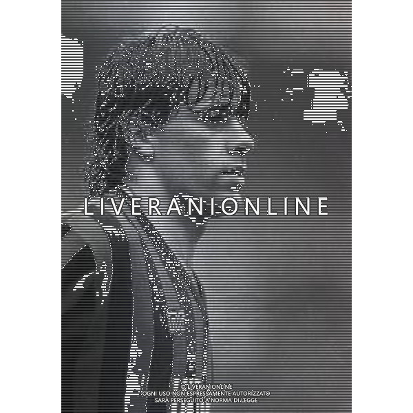 RETROSPETTIVA ALBERICO EVANI CALCIATORE NELLA FOTO ALBERICO EVANI CON LA MAGLIA DEL MILAN NELL\'ANNO 1982-1983 AG ALDO LIVERANI SAS