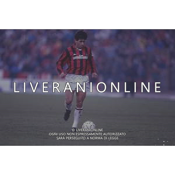 RETROSPETTIVA ALBERICO EVANI CALCIATORE NELLA FOTO ALBERICO EVANI CON LA MAGLIA DEL MILAN CALCIO AG ALDO LIVERANI SAS