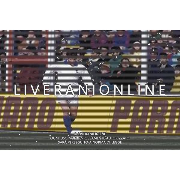 RETROSPETTIVA ALBERICO EVANI CALCIATORE 1992 NELLA FOTO ALBERICO EVANI CON LA MAGLIA DELLA NAZIONALE ITALIANA DI CALCIO AG ALDO LIVERANI SAS