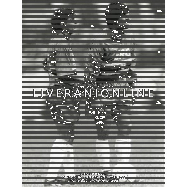 RETROSPETTIVA ALBERICO EVANI CALCIATORE NELLA FOTO ALBERICO EVANI CON LA MAGLIA DELLA SAMPDORIA CALCIO AG ALDO LIVERANI SAS