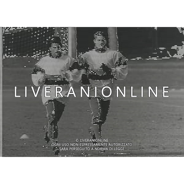 RETROSPETTIVA ALBERICO EVANI CALCIATORE NELLA FOTO ALBERICO EVANI CON LA MAGLIA DEL MILAN CALCIO AG ALDO LIVERANI SAS