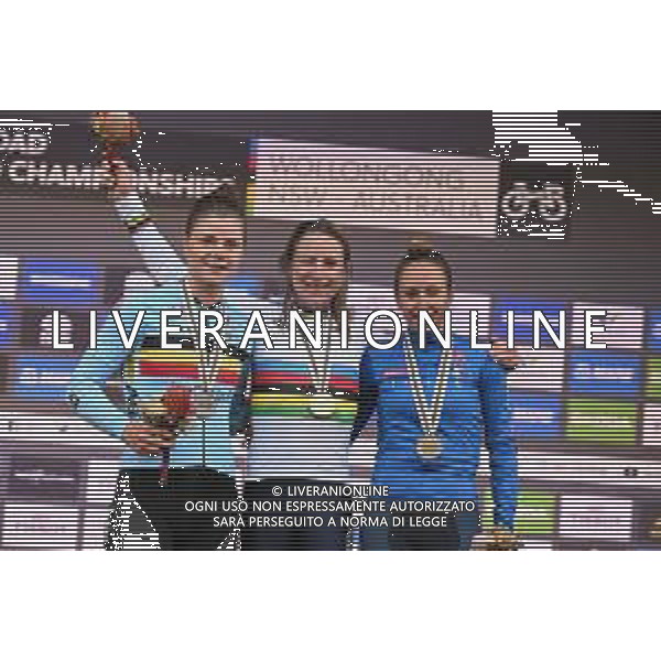 24-09-2022 World Championships Elite Women; 2022, Olanda; 2022, Belgium; 2022, Italia; Van Vleuten, Annemiek; Kopecky, Lotte; Persico, Silvia; Wollongong; ©SIROTTI/AGENZIA ALDO LIVERANI SAS