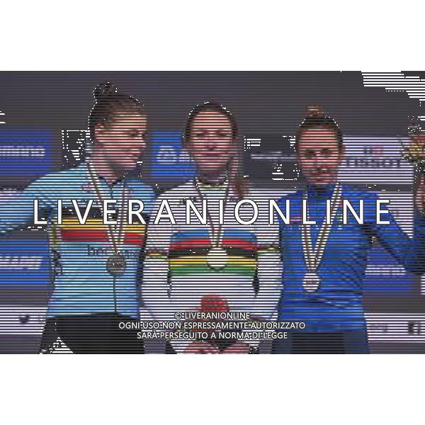 24-09-2022 World Championships Elite Women; 2022, Olanda; 2022, Belgium; 2022, Italia; Van Vleuten, Annemiek; Kopecky, Lotte; Persico, Silvia; Wollongong; ©SIROTTI/AGENZIA ALDO LIVERANI SAS