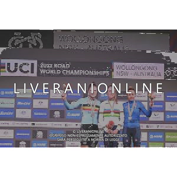 24-09-2022 World Championships Elite Women; 2022, Olanda; 2022, Belgium; 2022, Italia; Van Vleuten, Annemiek; Kopecky, Lotte; Persico, Silvia; Wollongong; ©SIROTTI/AGENZIA ALDO LIVERANI SAS