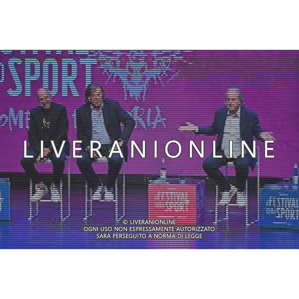 Festival dello Sport nella foto da SX Corrado Barazzutti, Adriano Panatta e Paolo Bertolucci Trento 24-09-2022 Auditorium Santa Chiara Panatta Bertolucci e Barazzutti una squadra, con Adriano Panatta, Paolo Bertolucci e Corrado Barazzutti ex tennisti e vincitori della Coppa Davis nel 1976 foto Roberto Garavaglia/ag. Aldo Liverani sas/AGENZIA ALDO LIVERANI SAS