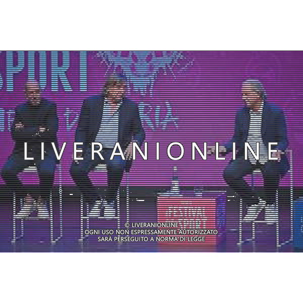 Festival dello Sport nella foto da SX Corrado Barazzutti, Adriano Panatta e Paolo Bertolucci Trento 24-09-2022 Auditorium Santa Chiara Panatta Bertolucci e Barazzutti una squadra, con Adriano Panatta, Paolo Bertolucci e Corrado Barazzutti ex tennisti e vincitori della Coppa Davis nel 1976 foto Roberto Garavaglia/ag. Aldo Liverani sas/AGENZIA ALDO LIVERANI SAS