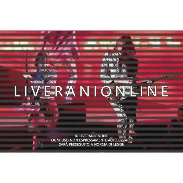 The Italian band of Maneskin sings on stage during their live performs at Arena di Verona in Verona, Italy, on 28 April 2022 ©Roberto Tommasini / Ag. Aldo Liverani Sas