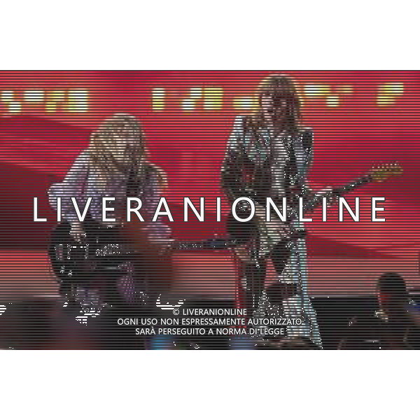 The Italian band of Maneskin sings on stage during their live performs at Arena di Verona in Verona, Italy, on 28 April 2022 ©Roberto Tommasini / Ag. Aldo Liverani Sas