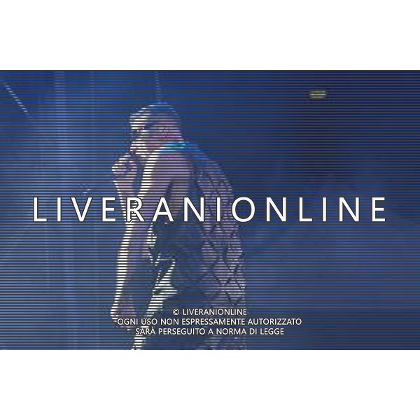 The Italian rappers Fabio Bartolo Rizzo as know with Marracash pseudonym sings on a stage for his Persone Tour at Arena di Verona in Verona, Italy, on 25 September 2022 ©Roberto Tommasini / Ag. Aldo Liverani Sas