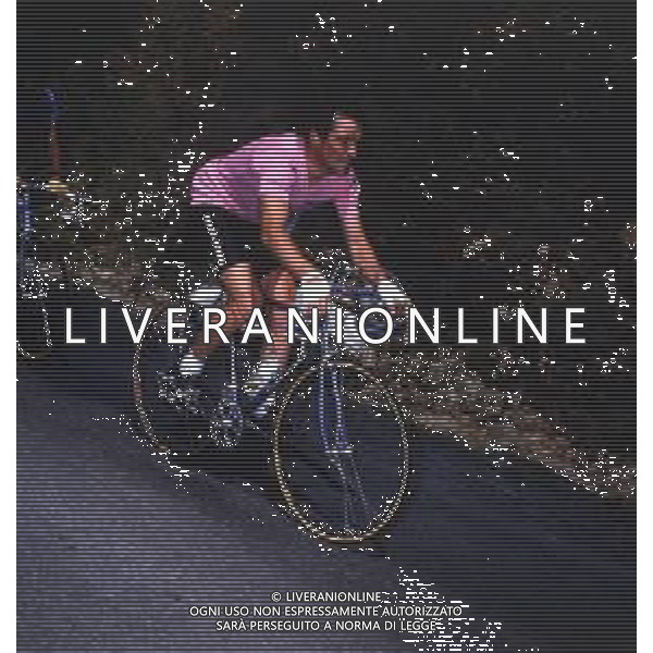 RETROSPETTIVA BERNARD HINAULT CICLISTA NELLA FOTO BERNARD HINAULT CON LA MAGLIA ROSA AG ALDO LIVERANI SAS