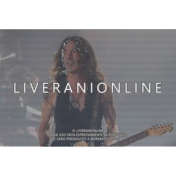The American guitarist Stef Burns songs on stage during his live performs at La Maura raceways in Milan, for Vasco Rossi, No Stop Live 2022, Milan Italy, on 24 May 2022 ©Roberto Tommasini / Ag. Aldo Liverani Sas