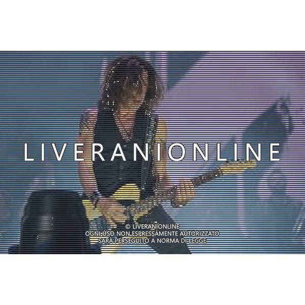 The American guitarist Stef Burns songs on stage during his live performs at La Maura raceways in Milan, for Vasco Rossi, No Stop Live 2022, Milan Italy, on 24 May 2022 ©Roberto Tommasini / Ag. Aldo Liverani Sas
