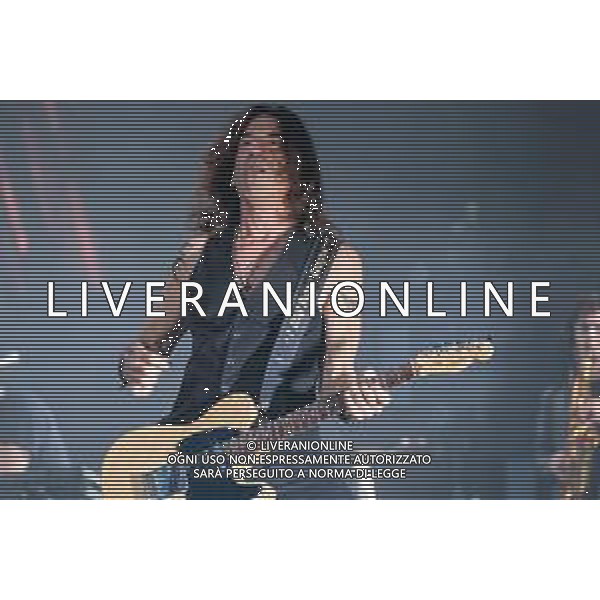 The American guitarist Stef Burns songs on stage during his live performs at La Maura raceways in Milan, for Vasco Rossi, No Stop Live 2022, Milan Italy, on 24 May 2022 ©Roberto Tommasini / Ag. Aldo Liverani Sas