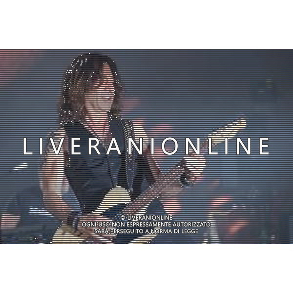 The American guitarist Stef Burns songs on stage during his live performs at La Maura raceways in Milan, for Vasco Rossi, No Stop Live 2022, Milan Italy, on 24 May 2022 ©Roberto Tommasini / Ag. Aldo Liverani Sas