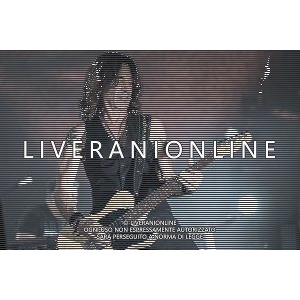 The American guitarist Stef Burns songs on stage during his live performs at La Maura raceways in Milan, for Vasco Rossi, No Stop Live 2022, Milan Italy, on 24 May 2022 ©Roberto Tommasini / Ag. Aldo Liverani Sas