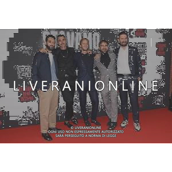 © TVRG Photocall film Milan nella foto da SX Federico Corona, Mattia Molinari, Massimo Ambrosini, Emanuele Corazzi e Marco Cattaneo Milano 28-09-2022 Photocall in occasione della premiere del film Stavamo Bene Insieme, prima esclusiva produzione di DAZN per il cinema, che celebra una delle squadre di calcio piu\' forti di tutti i tempi: il Milan. Il docufilm ripercorre le tre finali di UEFA Champions League del Milan di Carlo Ancelotti foto Roberto Garavaglia/ag. Aldo Liverani sas