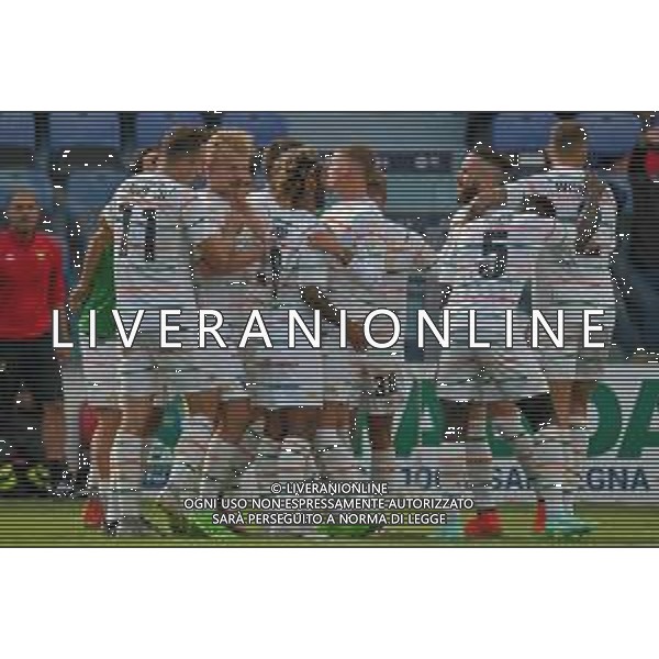 1-10-2022. Cagliari Calcio-Venezia F.C. 7° giornata serie BKT 2022/2023, stadio Unipol Domus Cagliari. Foto Salvatore Moi/Aldo Liverani s.a.s. Nella foto: Gol ed esultanza del Venezia in trasferta contro Cagliari. Segna: Joel Pohjanpalo Venezia ©MOI/AGENZIA ALDO LIVERANI SAS