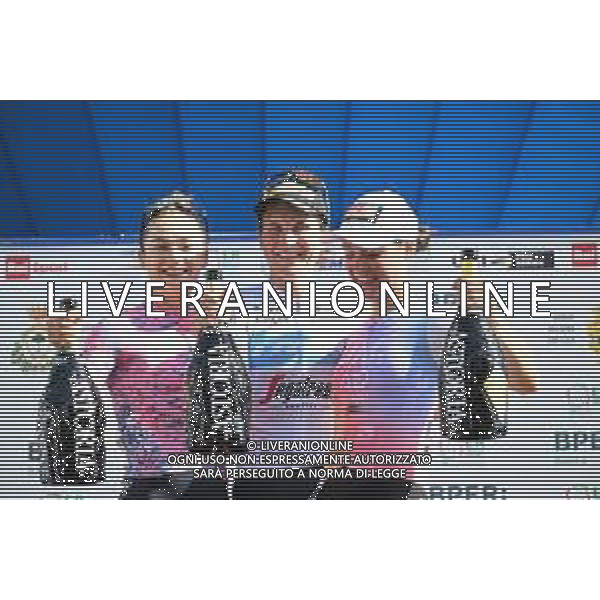 01-10-2022 Giro Dell\'emilia Donne; 2022, Trek - Segafredo Women; 2022, Ef Education - Tibco Svb; 2022, Uae Adq; Longo Borghini, Elisa; Ewers, Veronica; Bertizzolo, Sofia; Bologna - San Luca; ©SIROTTI/AGENZIA ALDO LIVERANI SAS