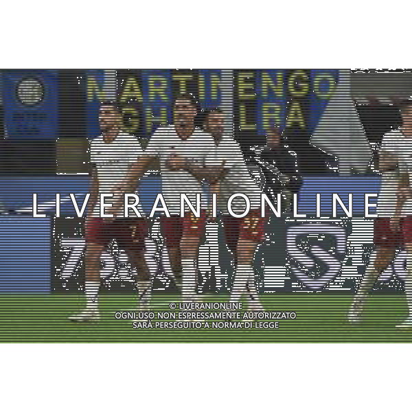 esultanza Roma dopo il gol del 2 a 1 di Smalling Inter vs Roma Milano 01-10-2022 Stadio Giuseppe Meazza - San Siro Campionato Serie A TIM - 8a giornata foto Roberto Garavaglia/ag. Aldo Liverani sas/AGENZIA ALDO LIVERANI SAS