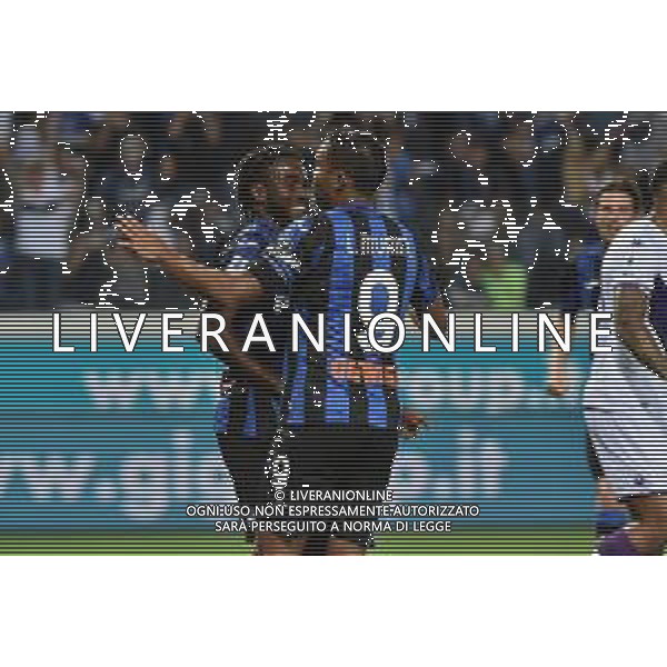 © TVRG Ademola Lookman (Atalanta) e Luis Muriel (Atalanta) esultano dopo il gol dell\'1 a 0 Atalanta vs Fiorentina Bergamo 02-10-2022 Gewiss Stadium - Stadio Atleti Azzurri d\'Italia Campionato Serie A TIM - 8a giornata foto Roberto Garavaglia/ag. Aldo Liverani sas