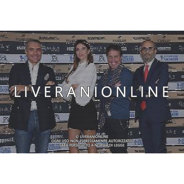 TVRG Photocall conferenza stampa Gala\' Calcio nella foto i conduttori del Gala\' Federica Masolin e Raoul Cremona, con a SX Augusto Capitanucci regional director di Hublot e a DX Alessandro Zollo amministratore delegato di Bancomat Milano 03-10-2022 Photocall in occasione della conferenza stampa di presentazione del Gala\' del Calcio foto Roberto Garavaglia/ag. Aldo Liverani sas/AGENZIA ALDO LIVERANI SAS