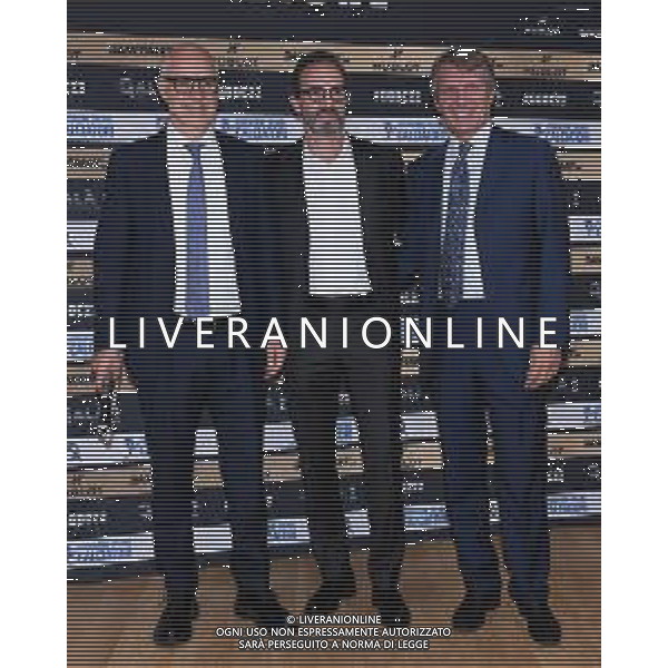 TVRG Photocall conferenza stampa Gala\' Calcio nella foto da SX Gianni Grazioli direttore generale AIC Associazione Italiana Calciatori, Umberto Calcagno presidente AIC Associazione Italiana Calciatori e Alessandro Spada presidente Assolombarda Milano 03-10-2022 Photocall in occasione della conferenza stampa di presentazione del Gala\' del Calcio foto Roberto Garavaglia/ag. Aldo Liverani sas/AGENZIA ALDO LIVERANI SAS