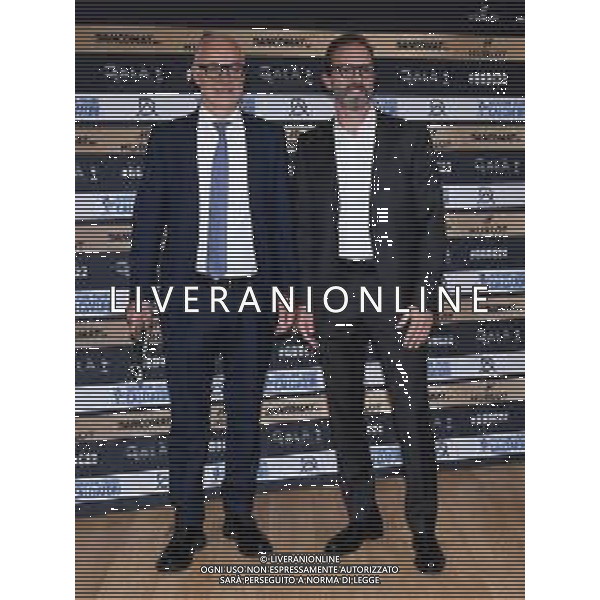 TVRG Photocall conferenza stampa Gala\' Calcio nella foto Gianni Grazioli SX direttore generale AIC Associazione Italiana Calciatori e Umberto Calcagno DX presidente AIC Associazione Italiana Calciatori Milano 03-10-2022 Photocall in occasione della conferenza stampa di presentazione del Gala\' del Calcio foto Roberto Garavaglia/ag. Aldo Liverani sas/AGENZIA ALDO LIVERANI SAS