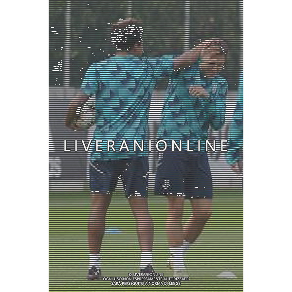 TVMV-Torino 04.10.2022 Continassa © Manuela Viganti/Agenzia Aldo Liverani Allenamento rifinitura Champions League 2022/2023 Juventus vs Maccabi Haifa Nella foto: weston mckennie e federico chiesa ©Viganti/AGENZIA ALDO LIVERANI SAS