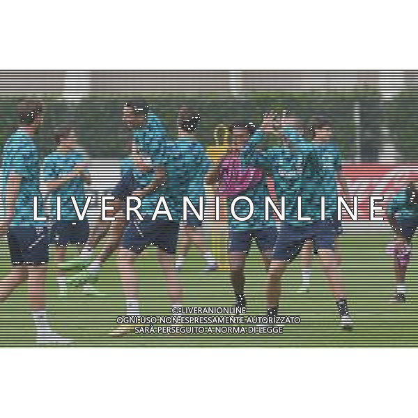 TVMV-Torino 04.10.2022 Continassa © Manuela Viganti/Agenzia Aldo Liverani Allenamento rifinitura Champions League 2022/2023 Juventus vs Maccabi Haifa Nella foto: leonardo bonucci e juan cuadrado, angel di maria e dusan vlahovic ©Viganti/AGENZIA ALDO LIVERANI SAS